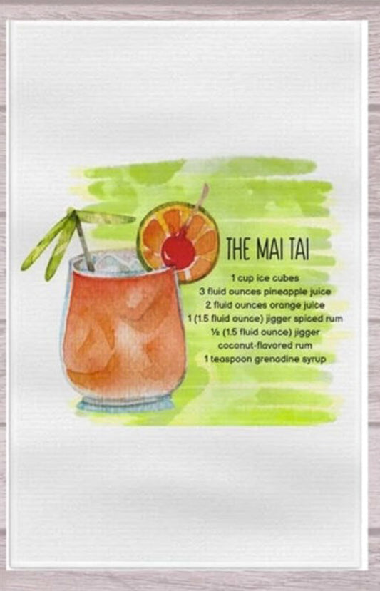 The Mai Tai Recipe Kitchen Towel