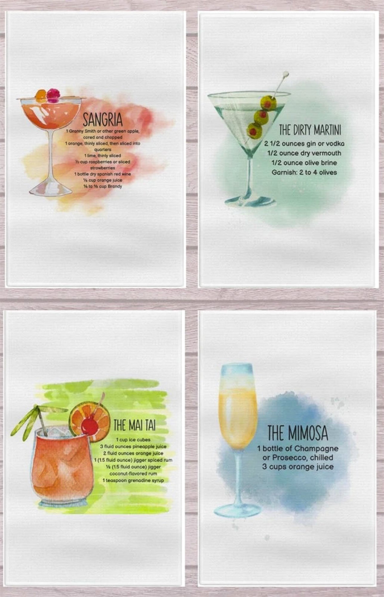 The Mai Tai Recipe Kitchen Towel