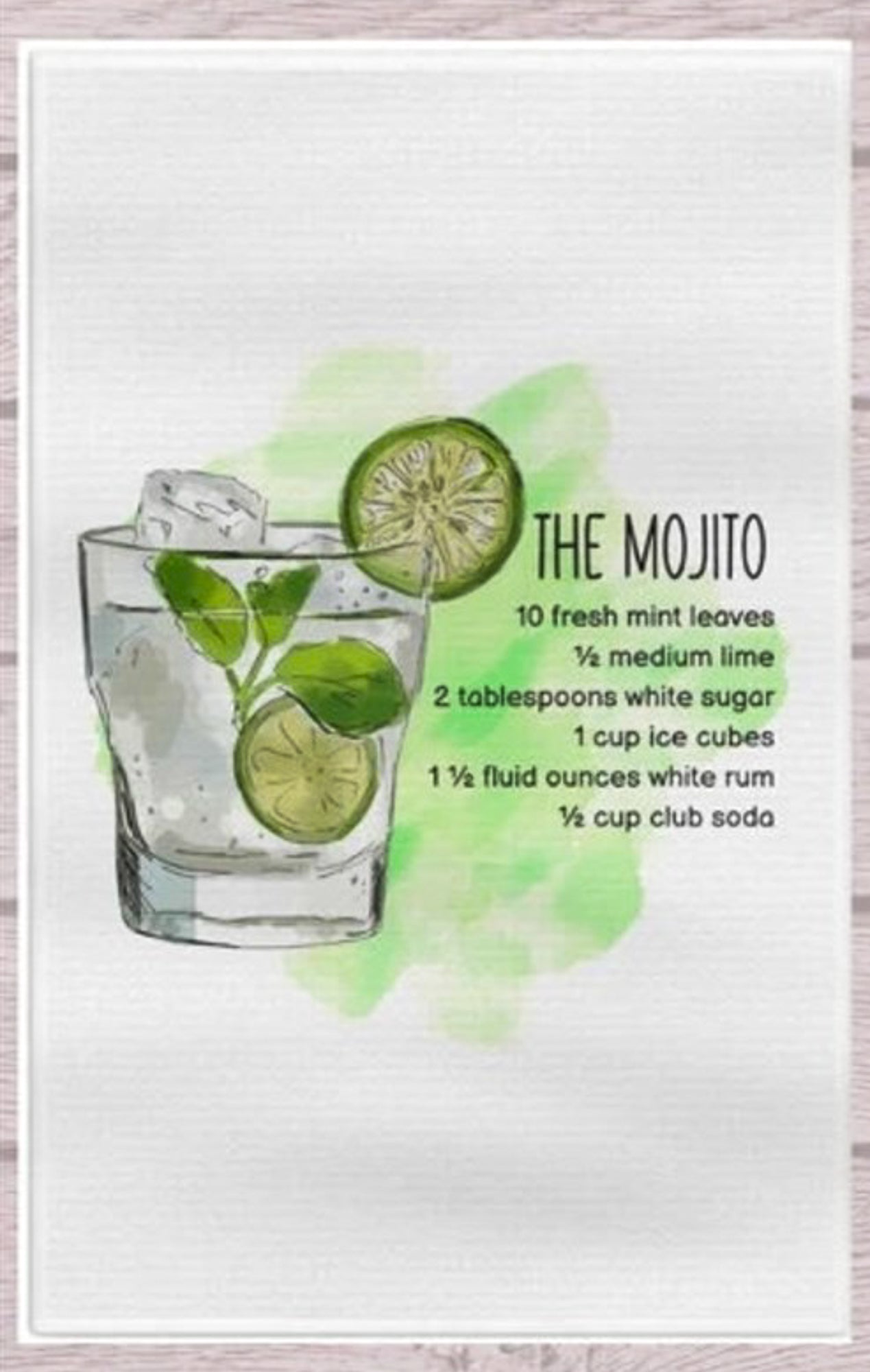 The Mojito Recipe Kitchen Towel