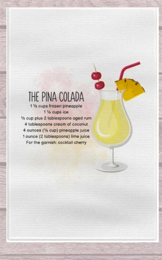 The Pina Colada Recipe Kitchen Towel