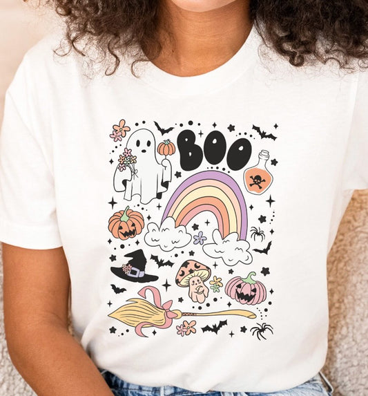 Halloween Things Collage Boo Tee