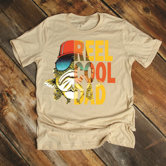 Reel Cool Dad Fish With Sunglasses Tee