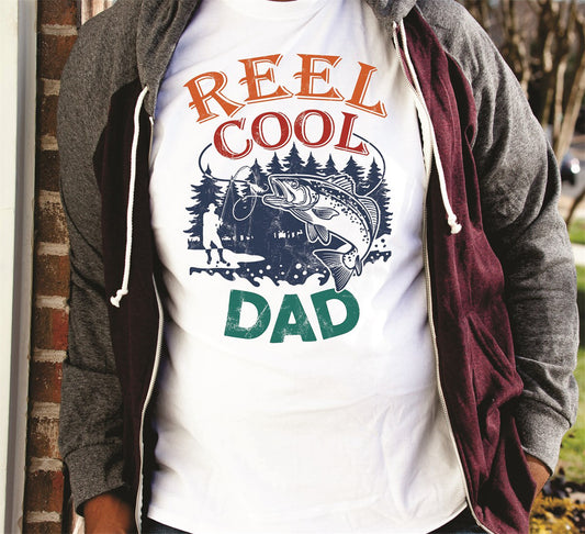*Reel Cool Dad Fly Fishing T-Shirt or Crew Sweatshirt