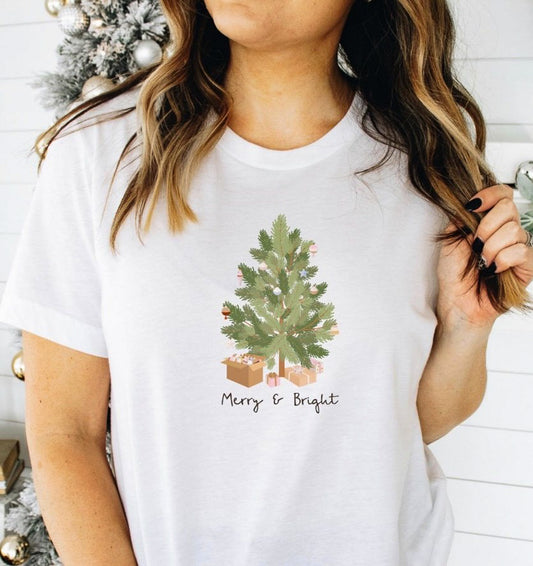 Merry & Bright Christmas Tree Tee