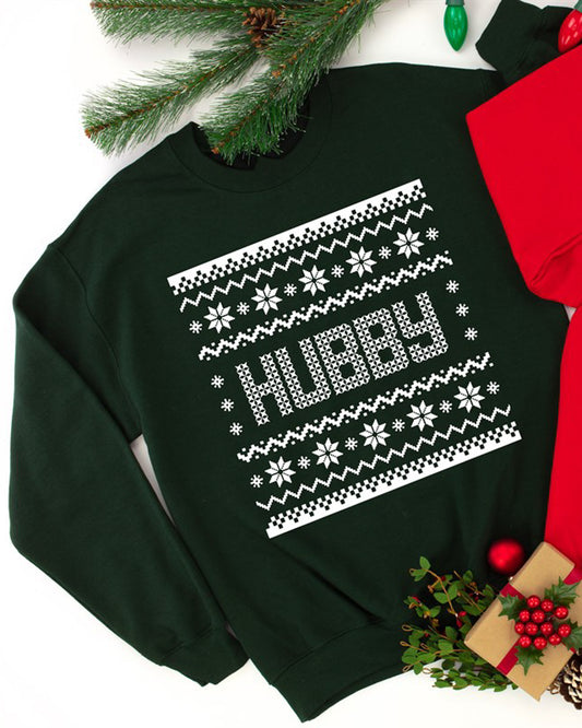 Hubby Ugly Sweater Crew Sweatshirt