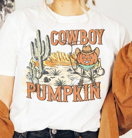 Cowboy Pumpkin In Desert Tee