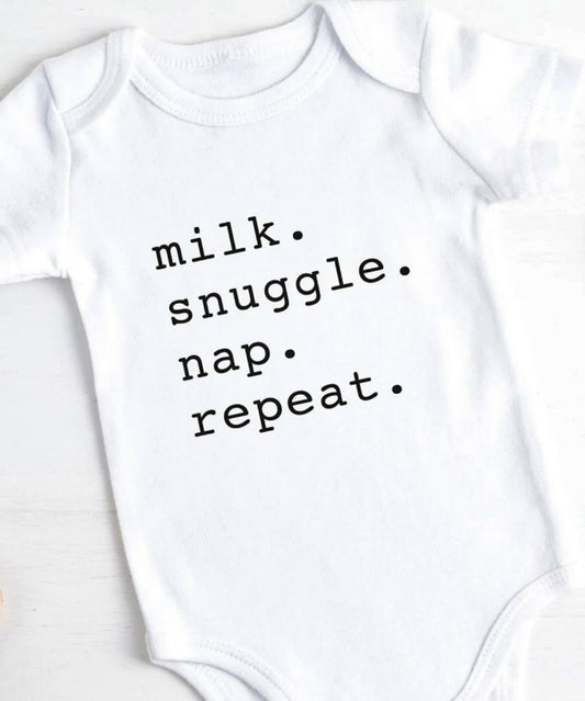 Milk Snuggle Nap Repeat Bodysuit