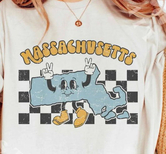 Massachusetts Checkered Tee