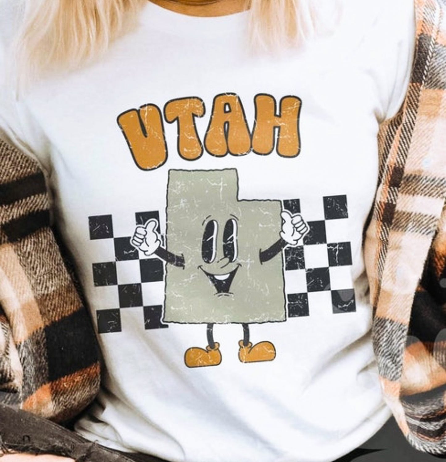 Utah Checkered Tee