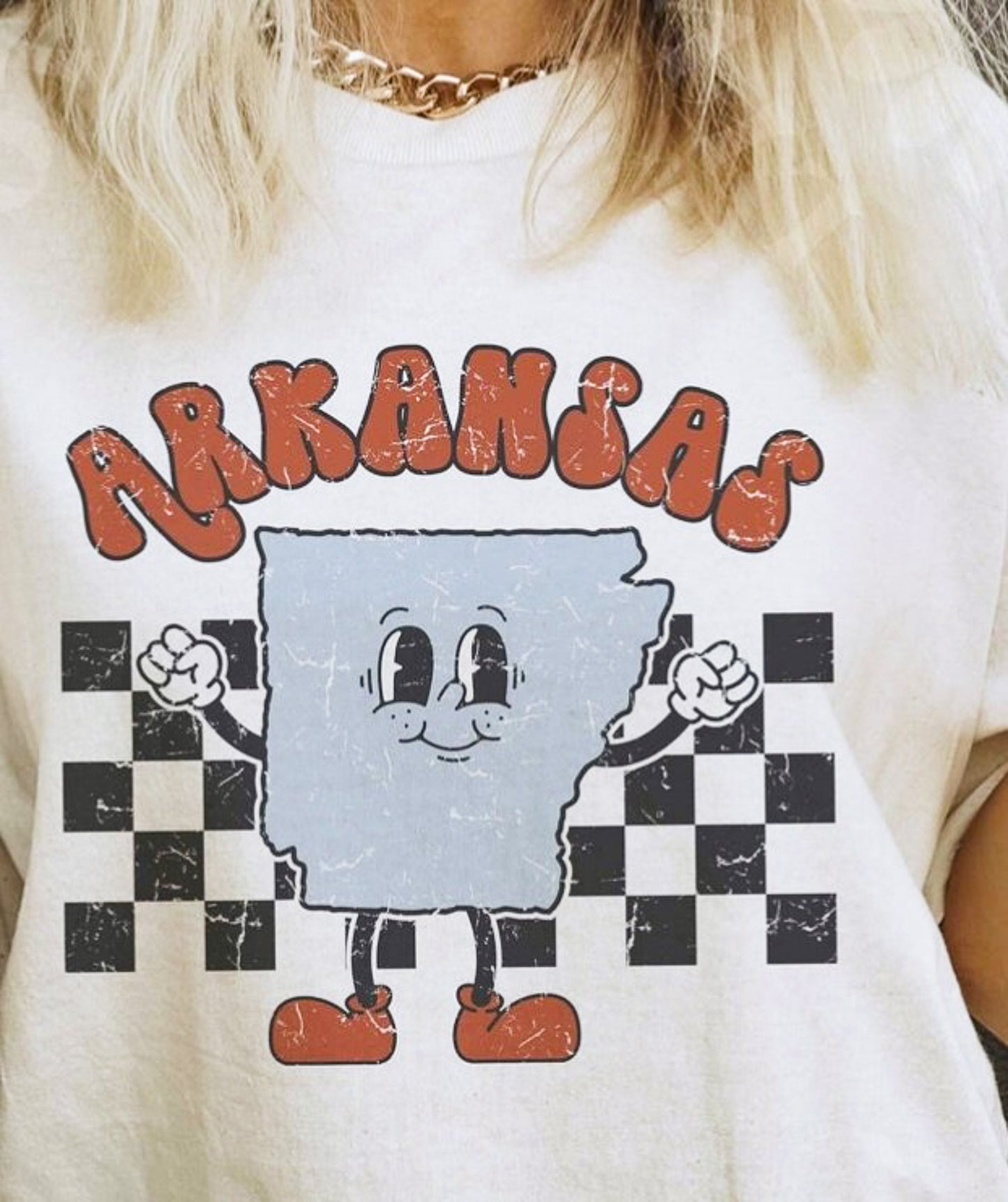 Arkansas Checkered Tee