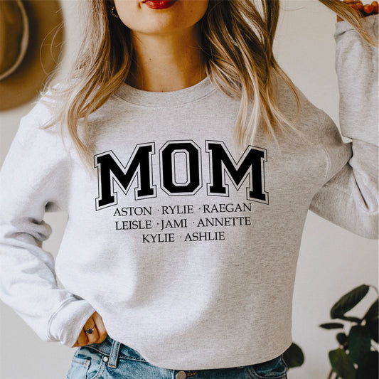 Personalized *Mom Collegiate Crew Sweatshirts