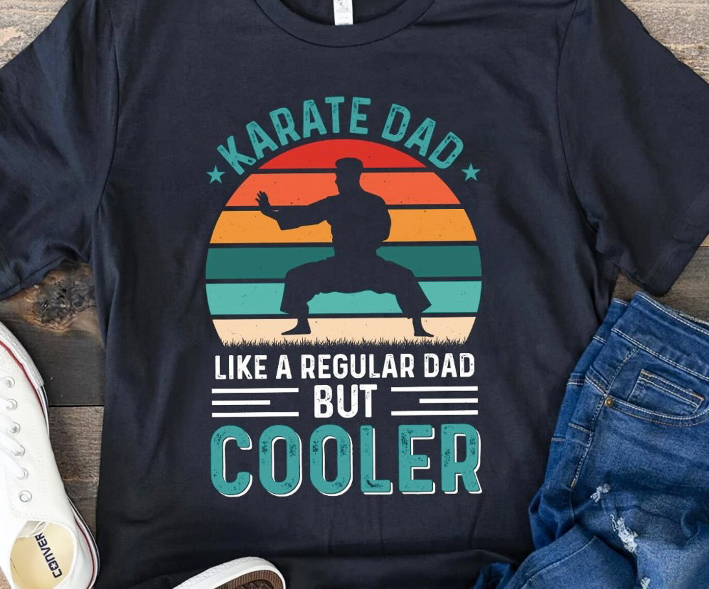 Karate Dad Like A Regular Dad But Cooler T-Shirt or Crew Sweatshirt