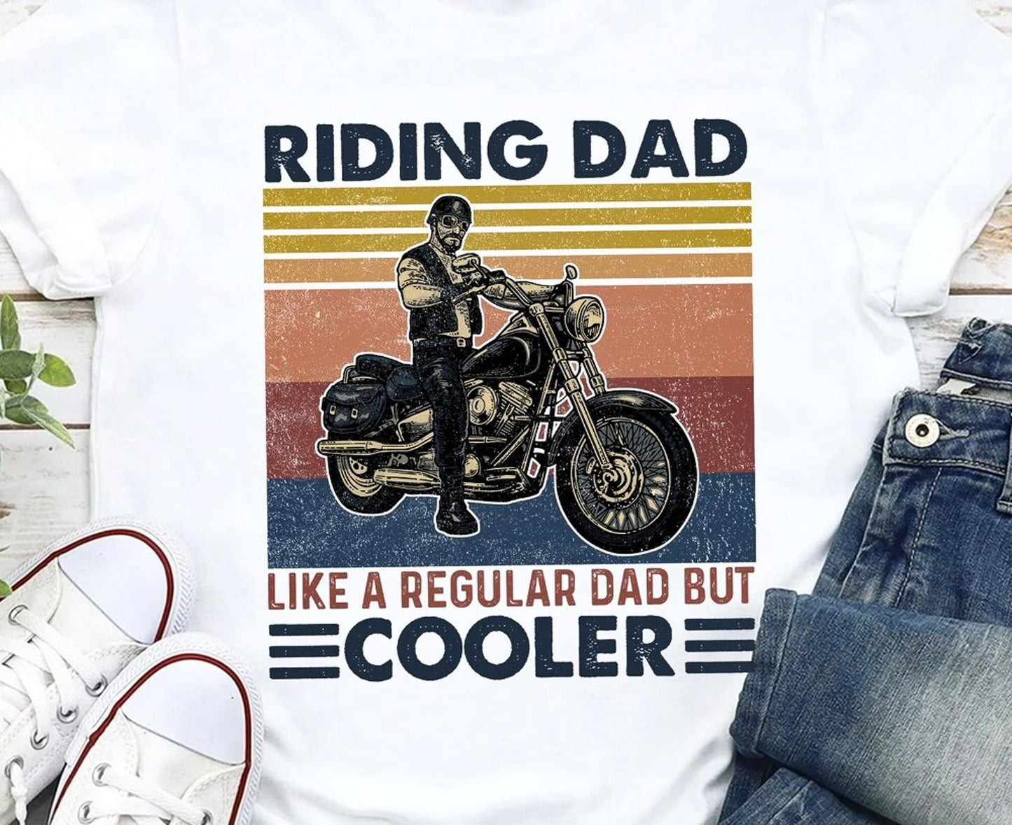 Riding Dad Like A Regular Dad But Cooler T-Shirt or Crew Sweatshirt