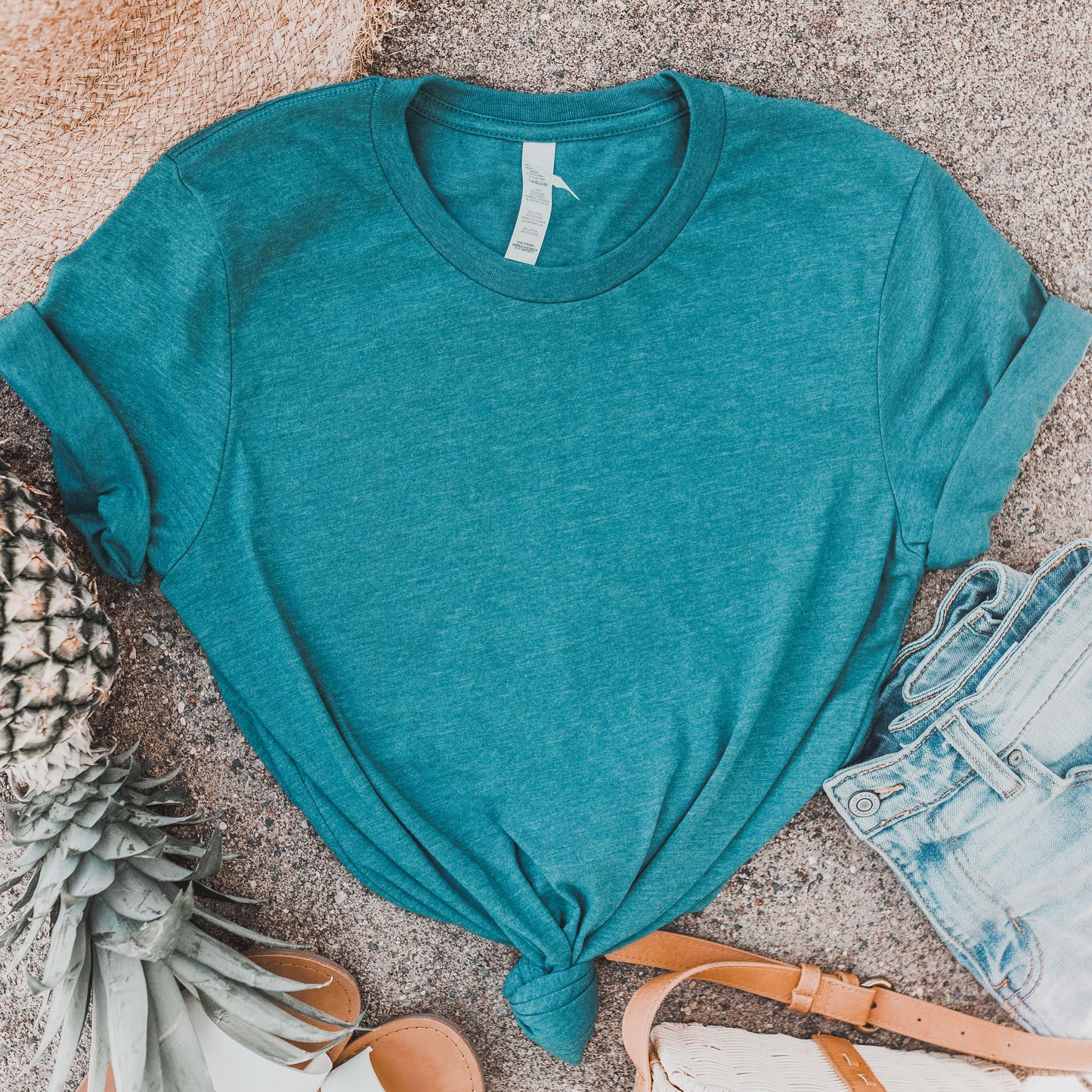 Heather Deep Teal Bella + Canvas Unisex Tee