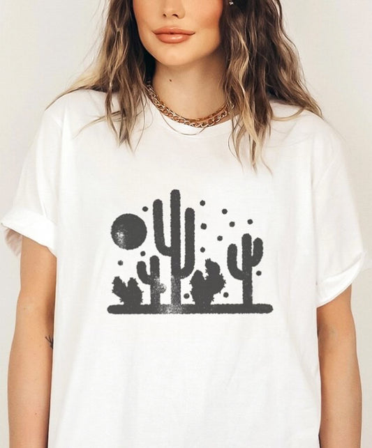 Nighttime Distressed Desert Scene Tee