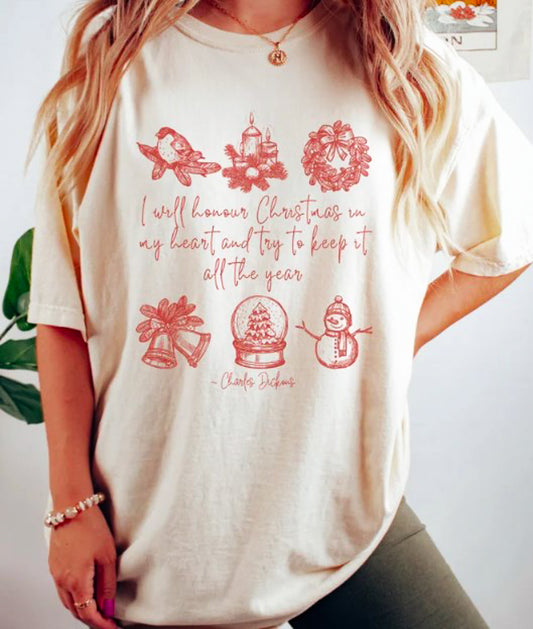 I Will Honour Christmas In My Heart & Try To Keep It All The Year Tee