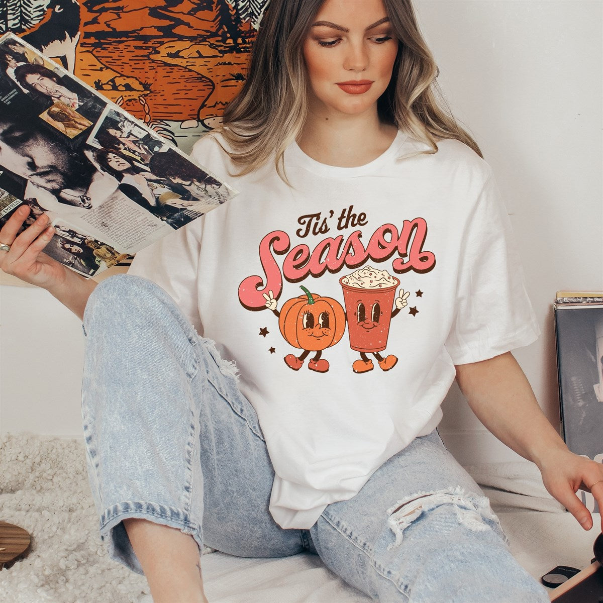 *Tis' The Season Pumpkin & Cup T-Shirt or Crew Sweatshirt