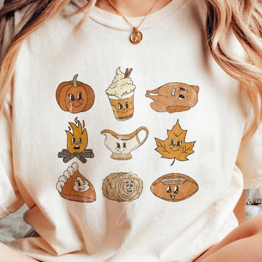 Thanksgiving Cartoon Things Tee