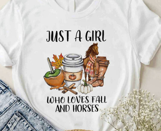 Just A Girl Who Loves Fall And Horses Tee