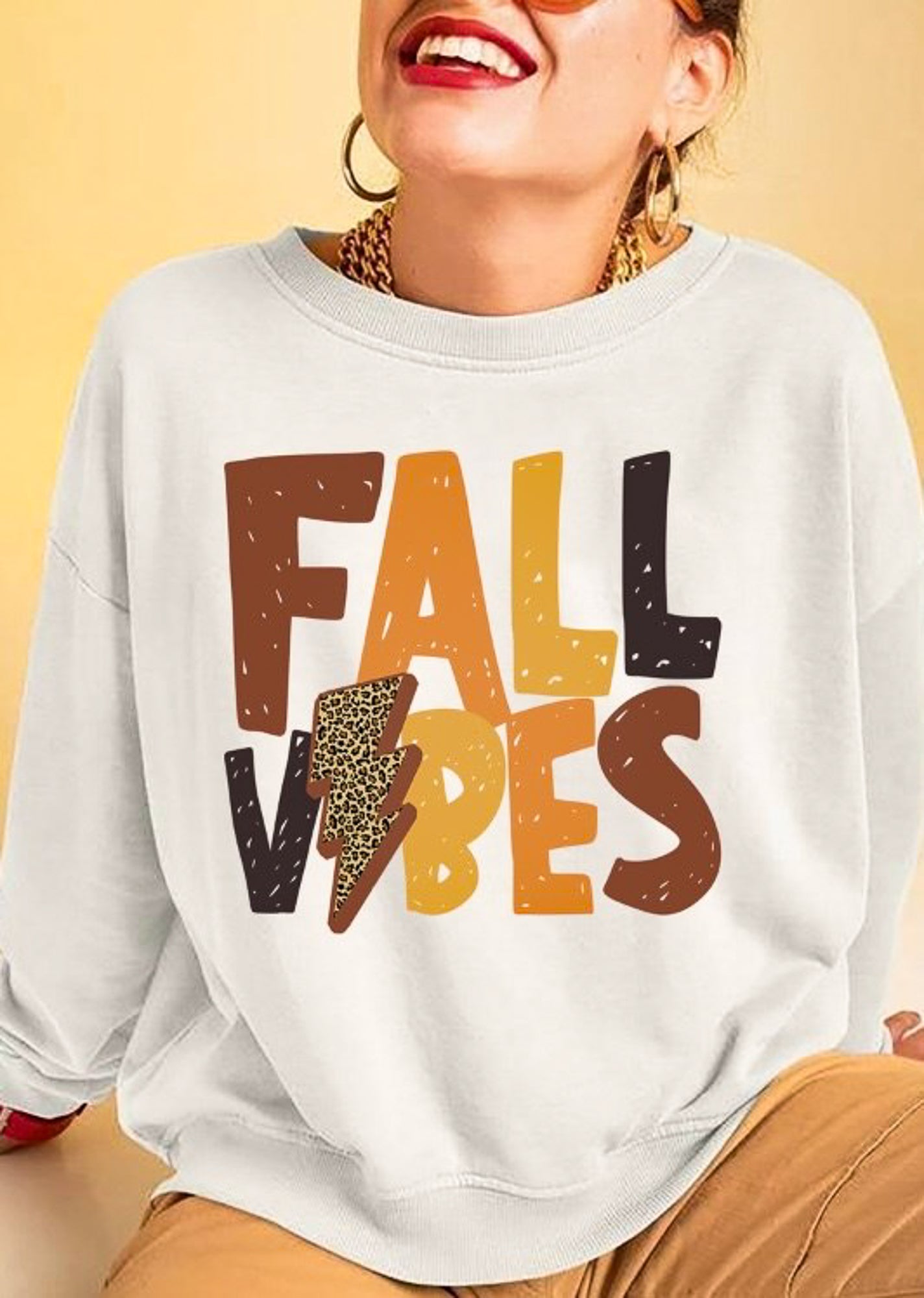 *Fall Vibes Lightning Bolt T-Shirt or Crew Sweatshirt