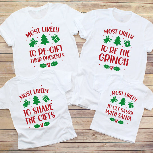 Fun Most Likely To... Holiday Tees for the Family | Adult & Youth | 50 Options!