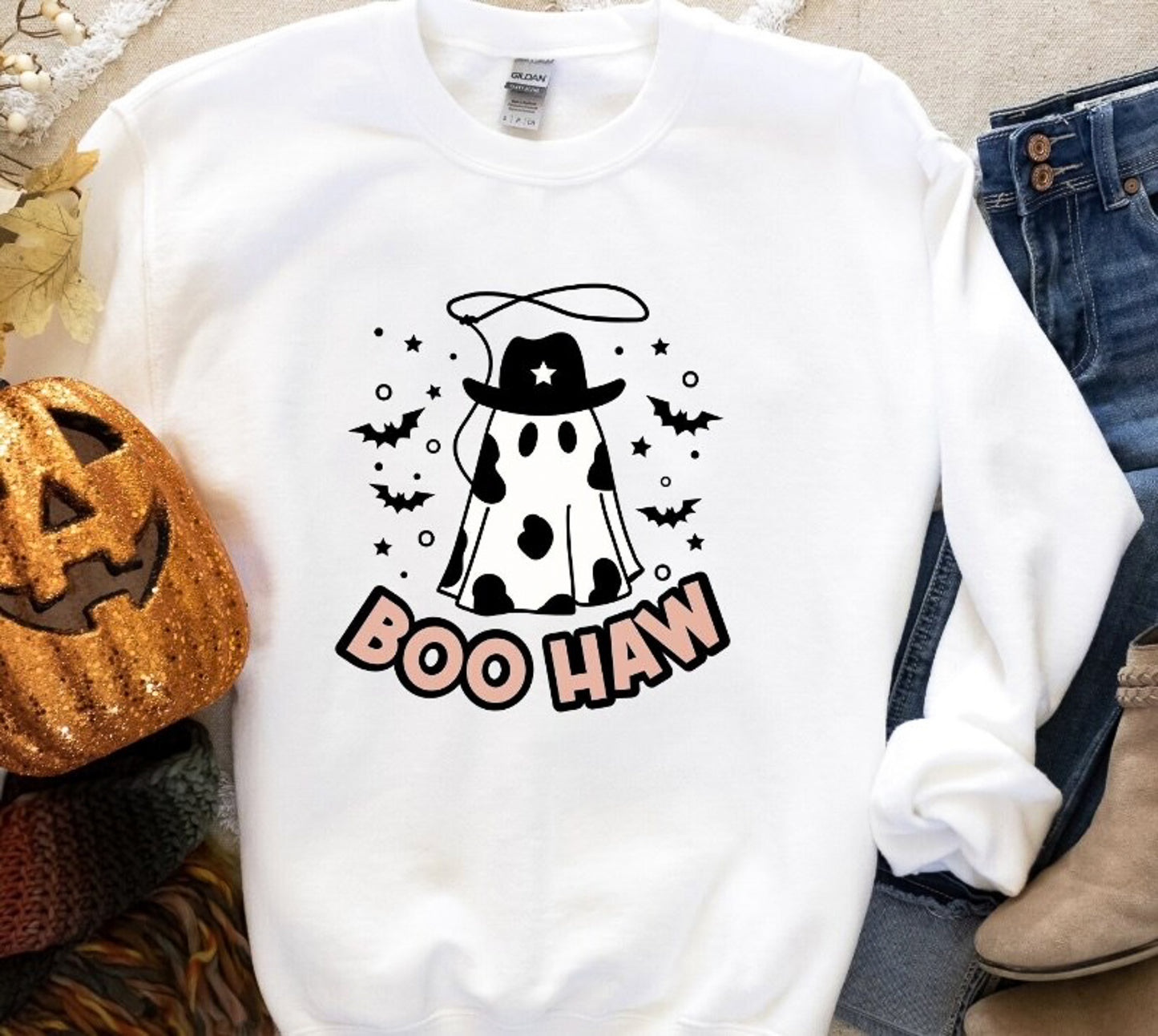 Boo Haw Cowboy Ghost Crew Sweatshirt