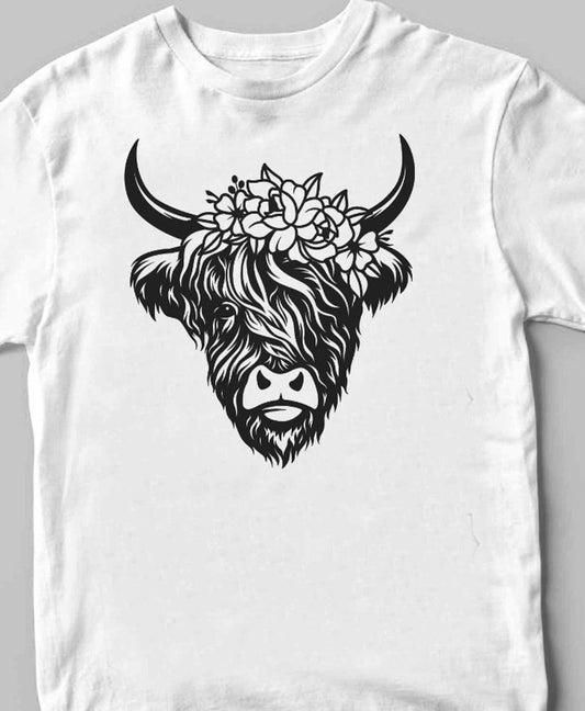 Bull With Flower Crown Tee