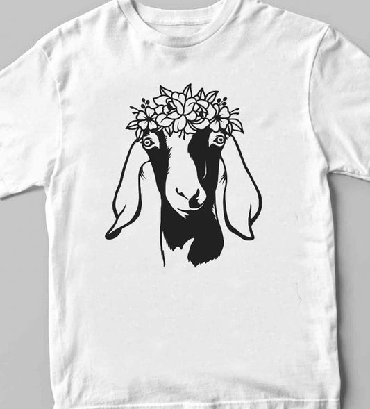 Goat With Flower Crown Tee