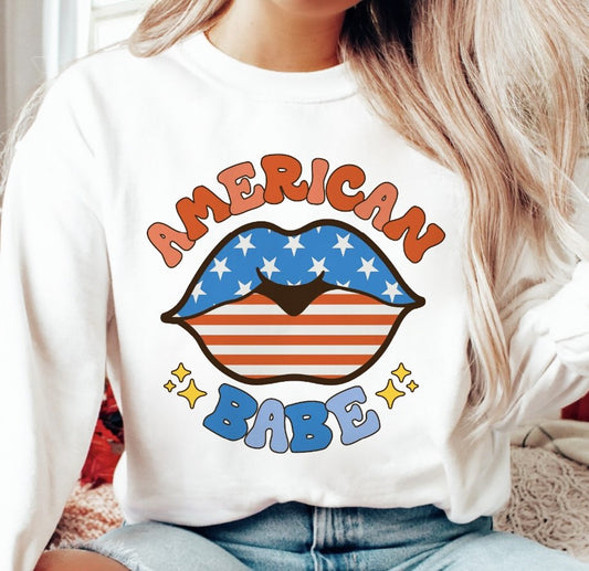 American Babe T-Shirt or Crew Sweatshirt