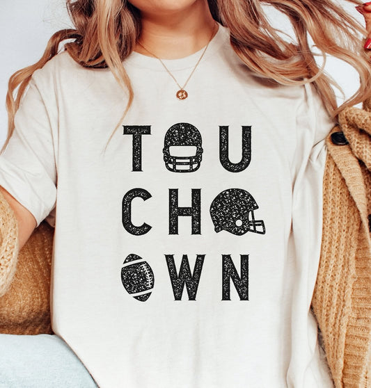 Touch Down Football T-Shirt or Crew Sweatshirt