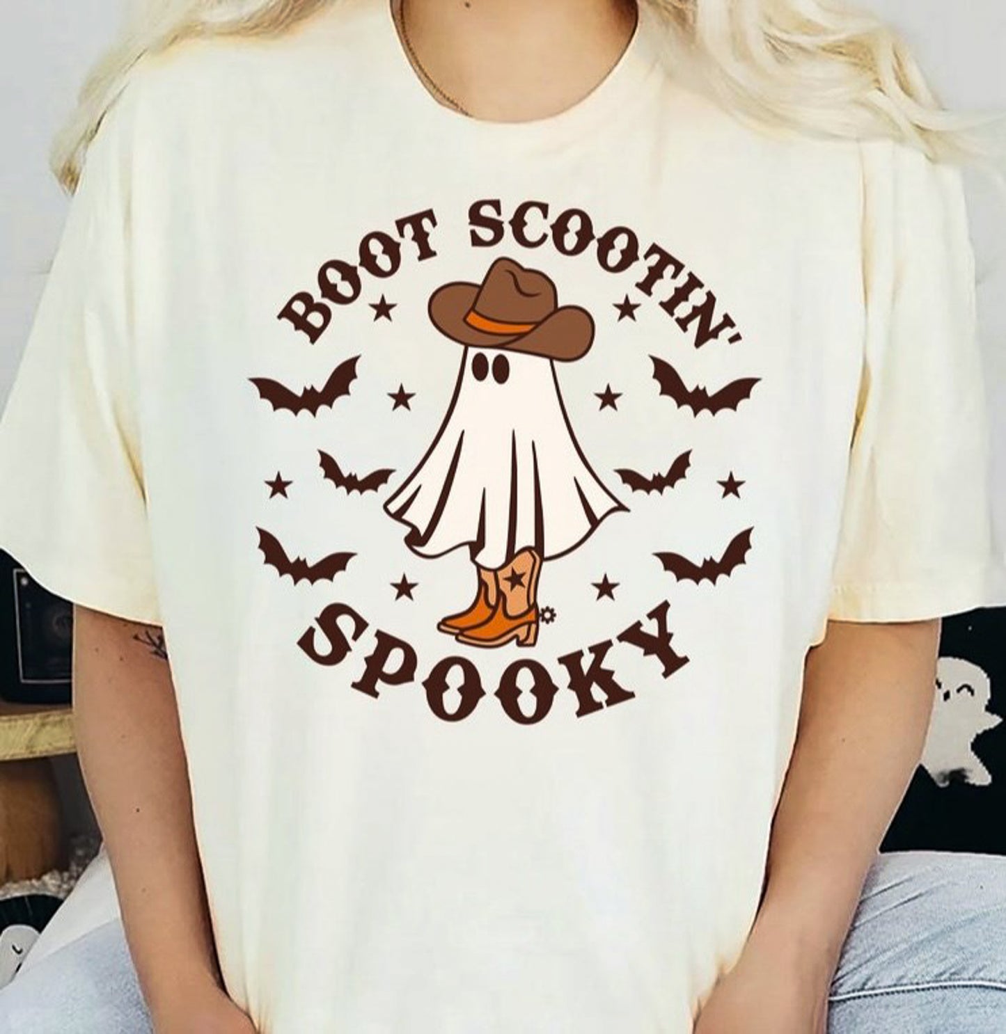 Boot Scootin' Spooky Cowboy Ghost Tee