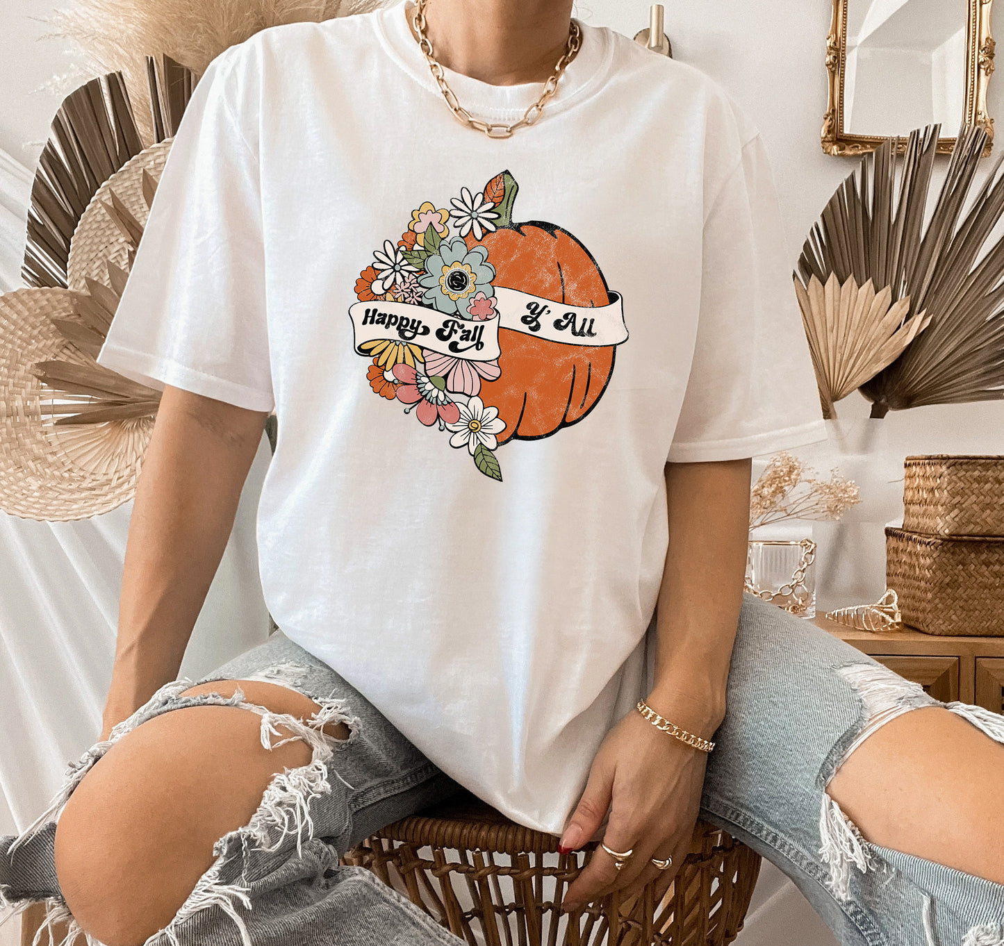 *Happy Fall You All Pumpkin T-Shirt or Crew Sweatshirt