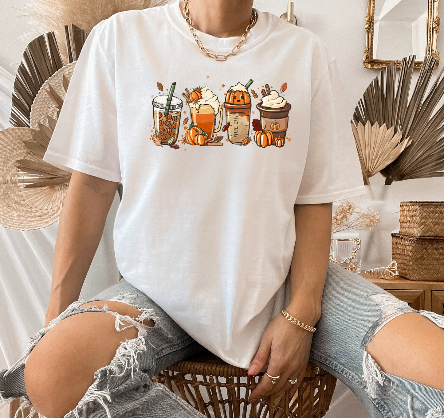 4 Pumpkin Lattes T-Shirt or Crew Sweatshirt