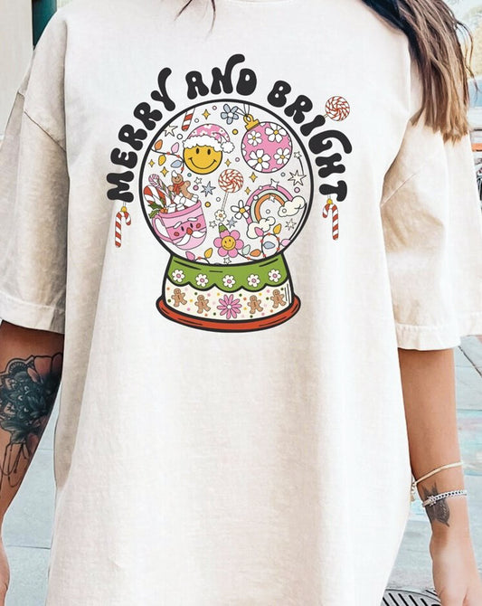 Merry And Bright Snow Globe Tee