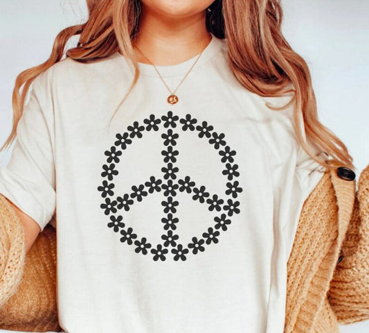 Floral Peace Sign Tee
