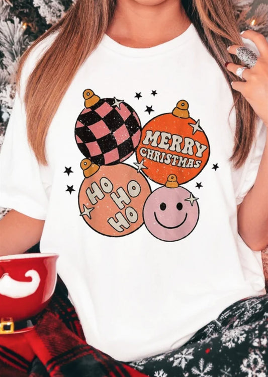 Merry Christmas Ho Ho Ho Ornaments Tee