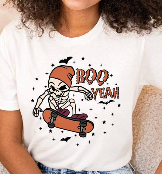 Boo Yah Skeleton Skateboarding Tee