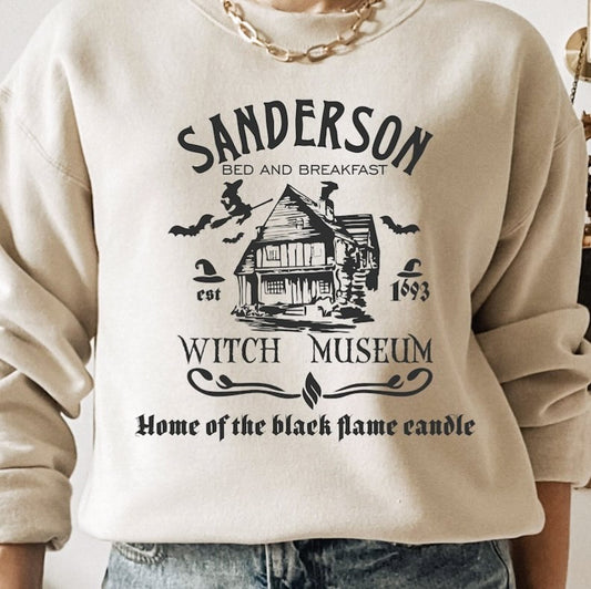 Sanderson Witch Museum Home Of The Black Flame Candle Crew Sweatshirt
