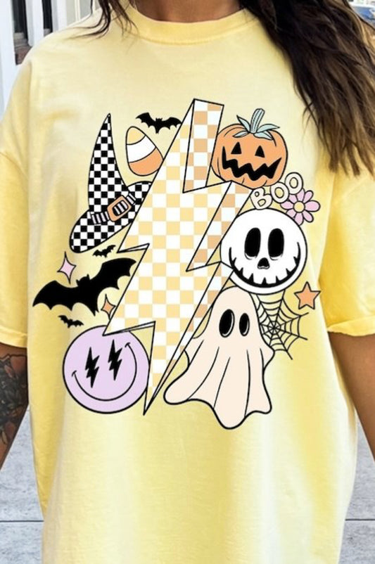 Lightning Bolt With Halloween Things Tee