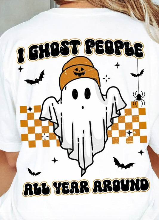 I Ghost People All Year Round Checkered Front/Back Tee