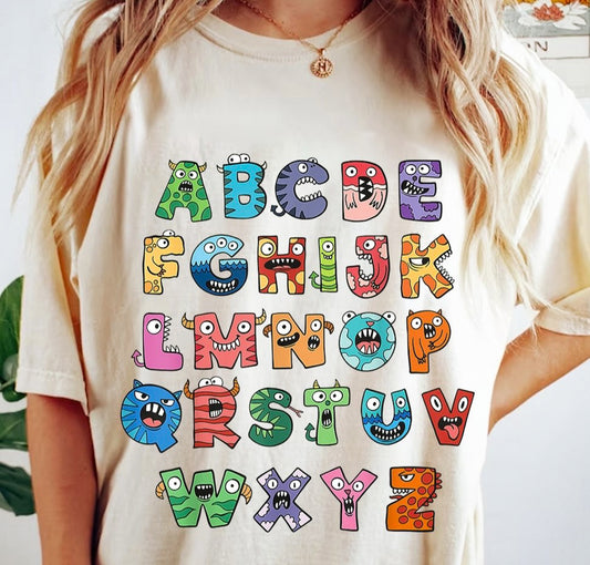 Halloween Monsters Alphabet Tee