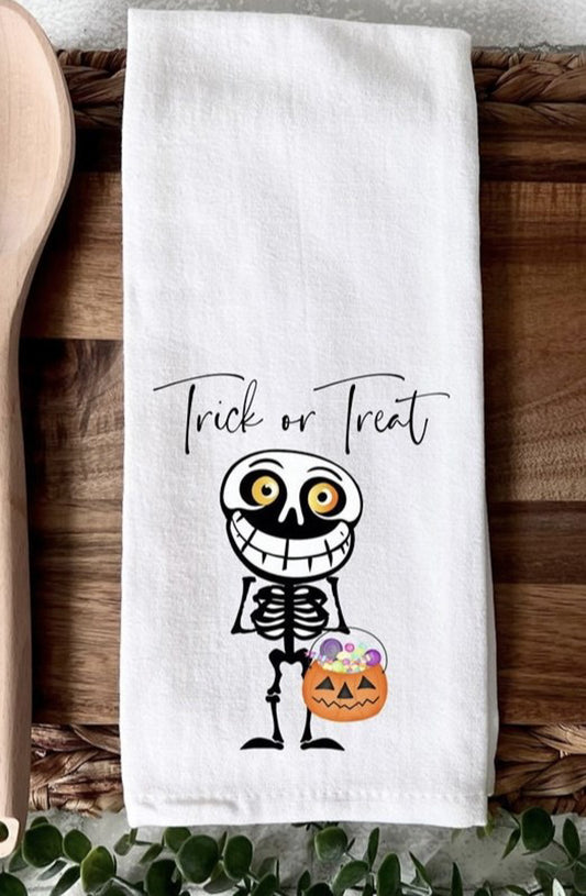 Trick Or Treat Skeleton Towel