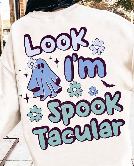 Look I'm Spooktacular (Back Print) Crew Sweatshirt
