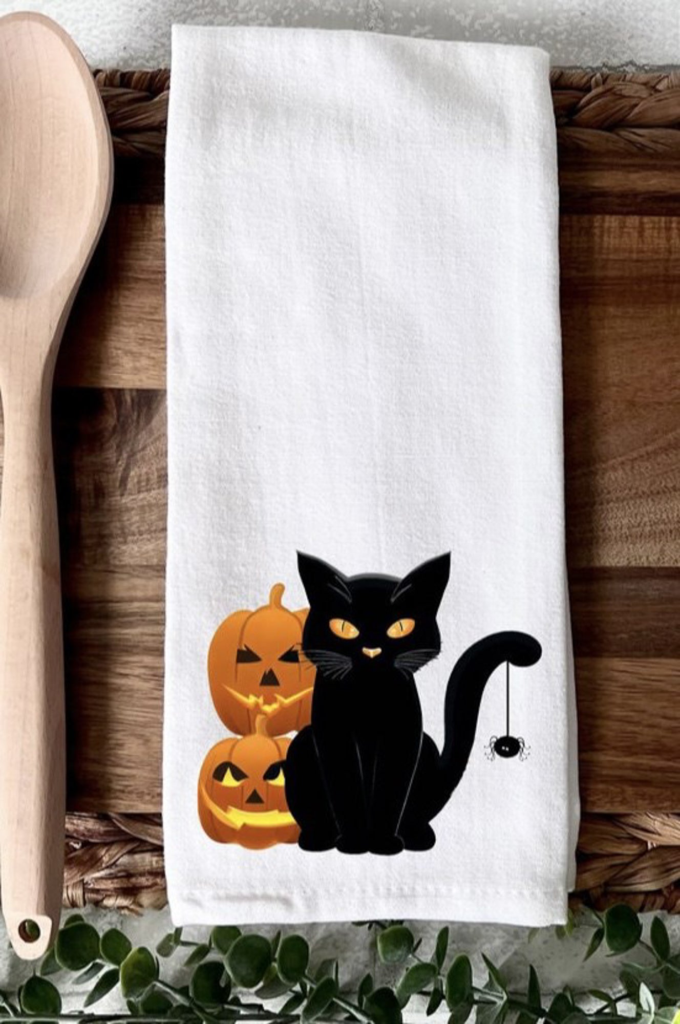 Black Cat & Jack-O-Lanterns Towel