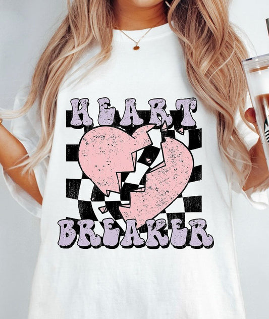 Heart Breaker With Checkered Background Tee