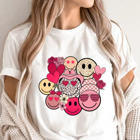 Valentine Smileys Tee