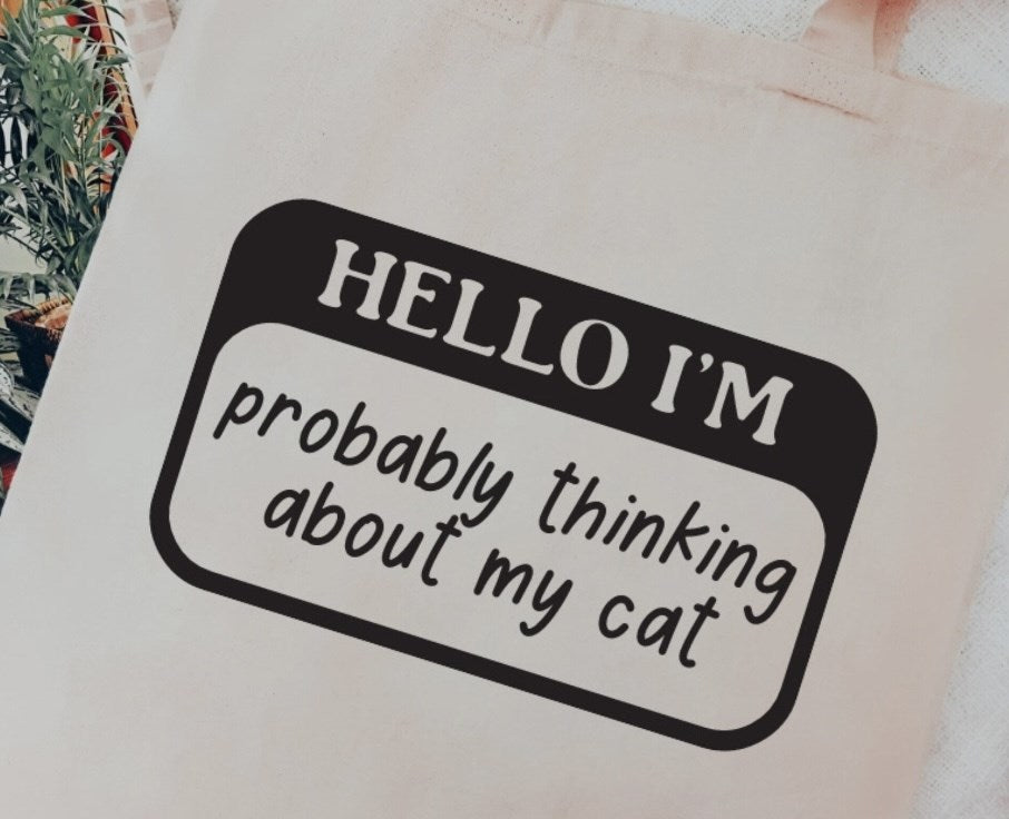 Hello Tag Personalized Canvas Bags