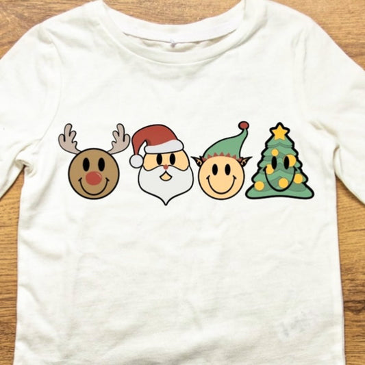 Reindeer Santa Elf Christmas Tree Tee