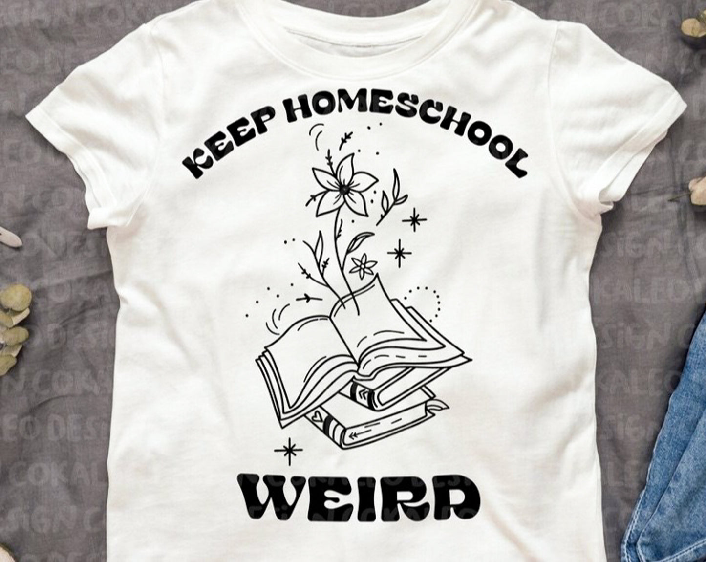 Keep Homeschool Weird With Books Tee