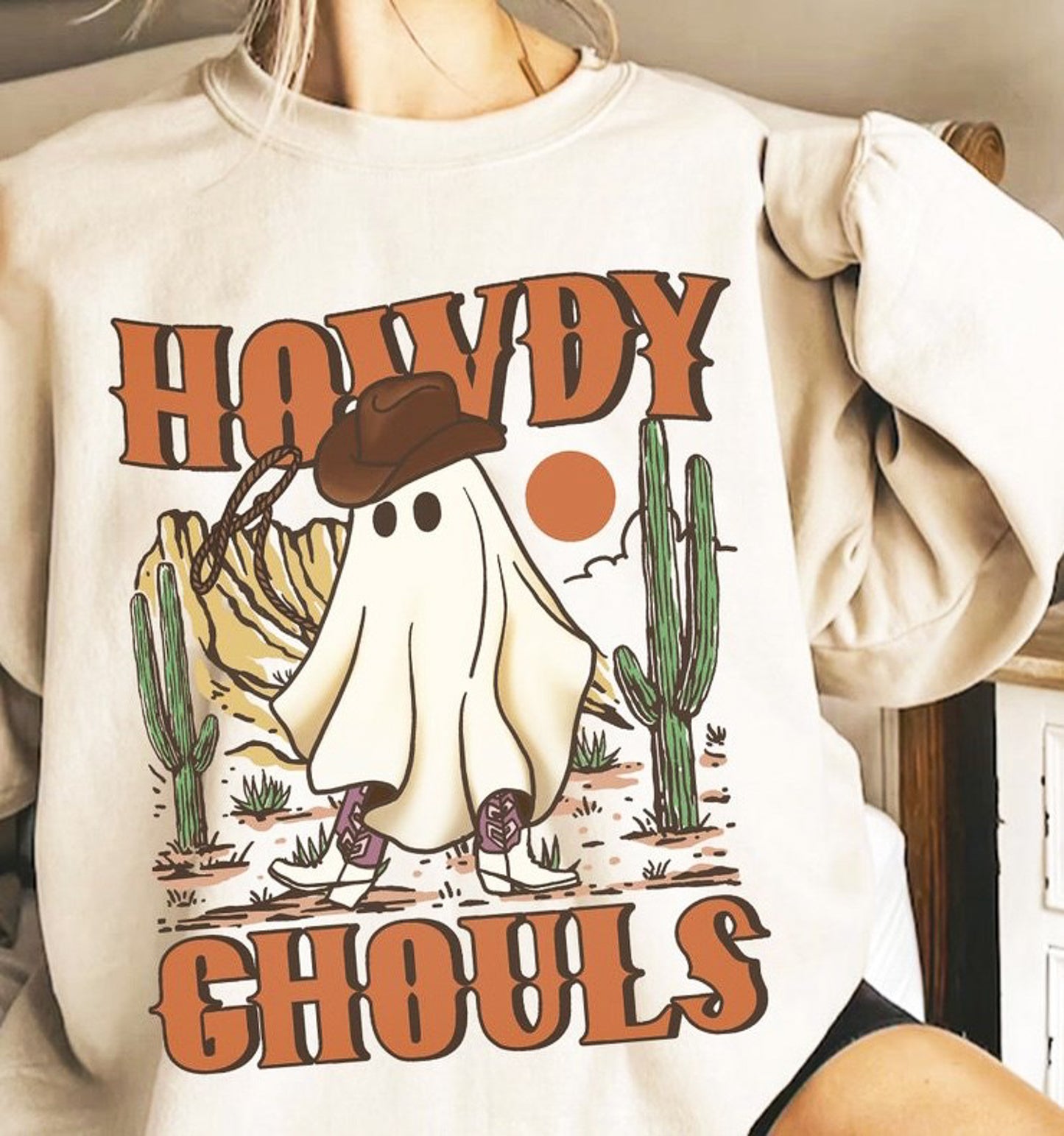 Ghostin Cowboys Sweatshirt Western Sweatshirt Desert Hoodie 